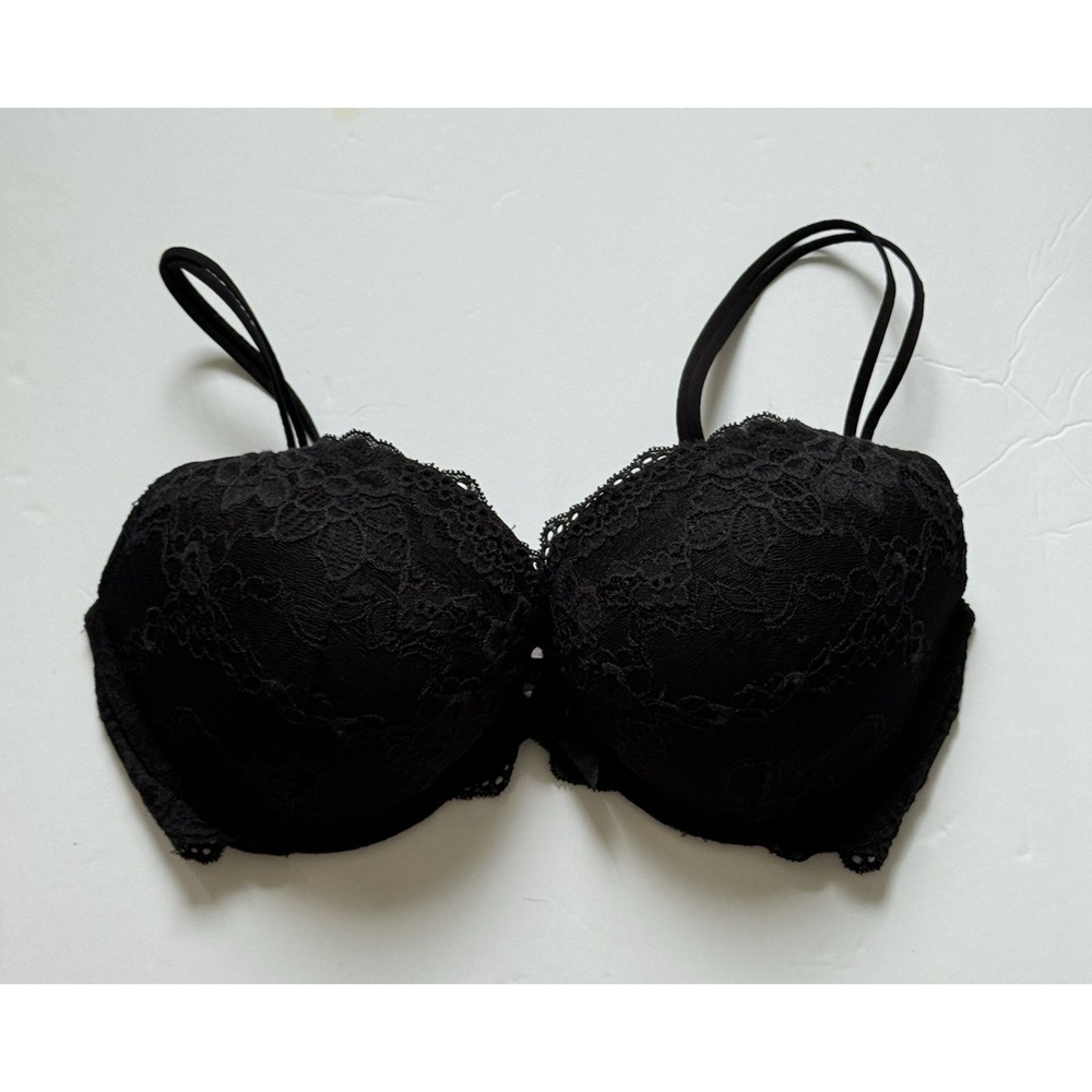 VICTORIA'S SECRET Bra Womens 34DD Black Lace Very Sexy Push Up Bra Underwired